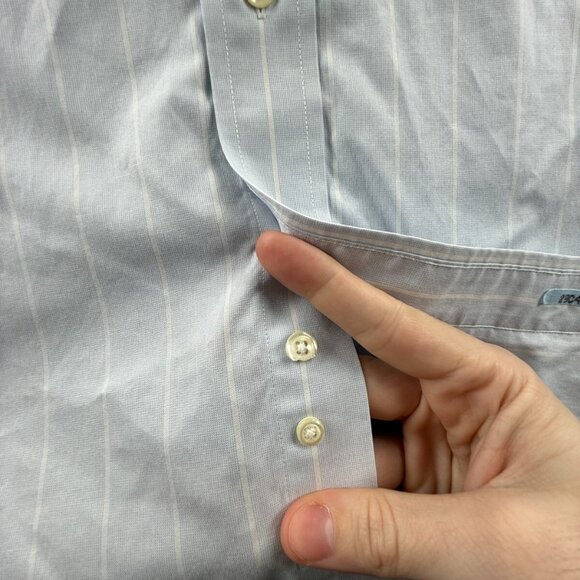 Brooks Brothers Cotton Striped Regent Blue Stretch Spandex 16 34 Non-Iron Button - Picture 12 of 13